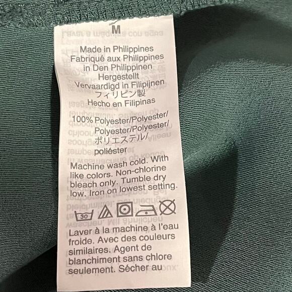 J.Crew Ruffle Neckline Long Sleeve Green Blouse Size Medium - Picture 7 of 9